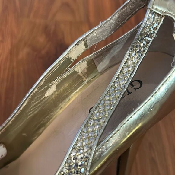 Guess gold shimmer platform heels size 10 - Picture 3 of 7